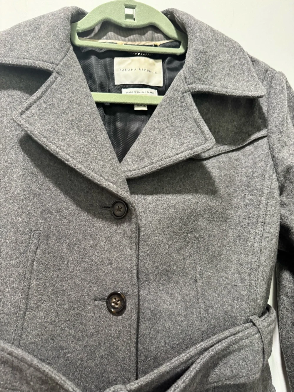 Banana Republic Gray Belted Trench Coat | Very Good Condition